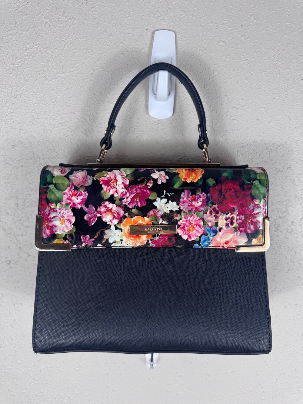 Dune London Black & Floral Handle Bag
